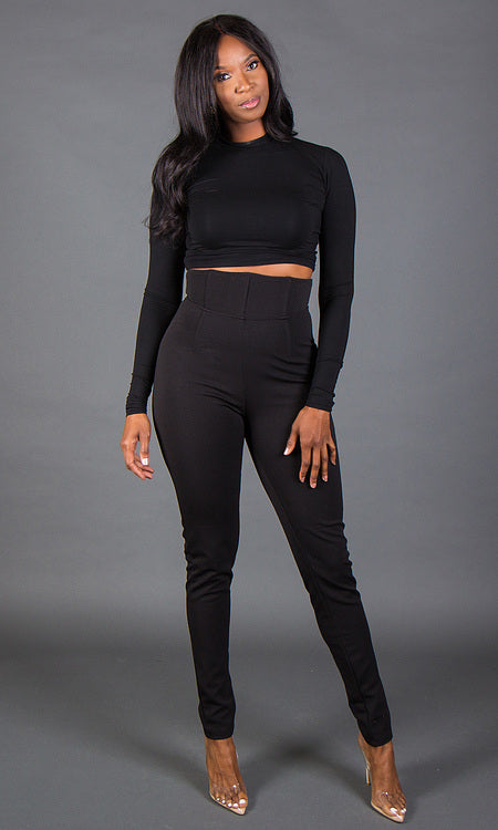 Ava Corset Pants - Black