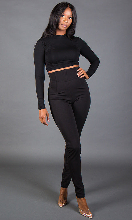 Ava Corset Pants - Black