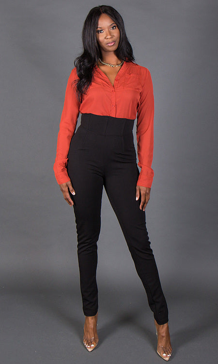 Avery Blouse - Burnt Orange