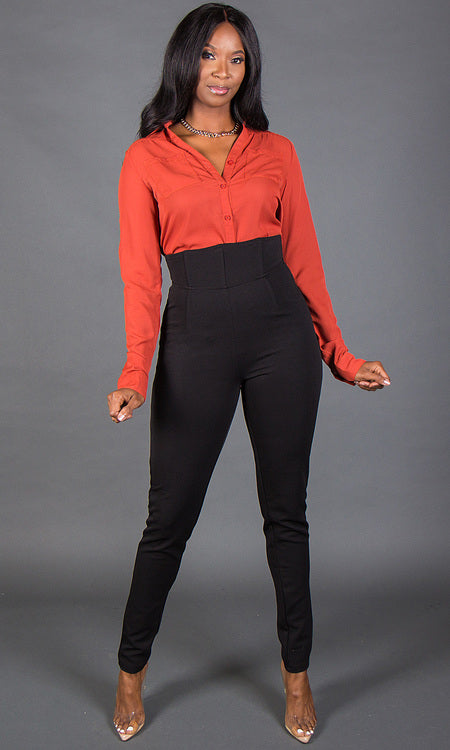 Ava Corset Pants - Black