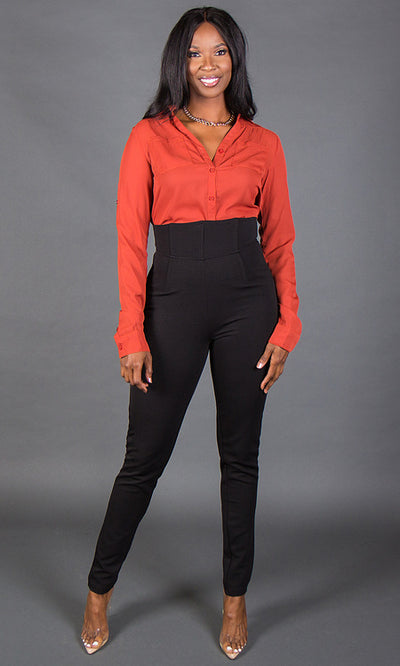 Avery Blouse - Burnt Orange