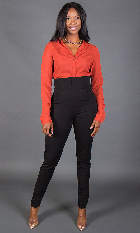 Avery Blouse - Burnt Orange