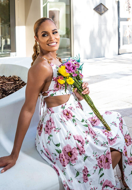 Bora Bora Maxi Dress - White Floral