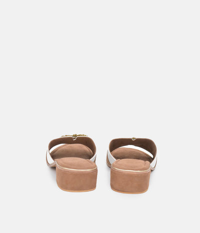 BOTTEGA Leather/Suede Embellished Slip On Sandal