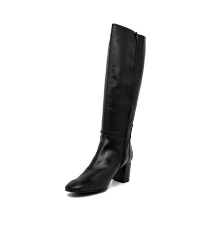 Cinderella Stylish Long Black Leather Boots