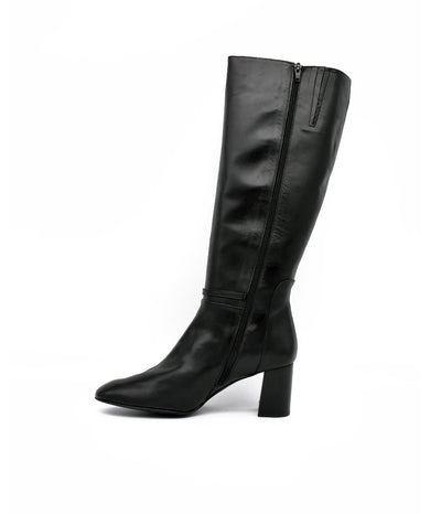 Cinderella Stylish Long Black Leather Boots