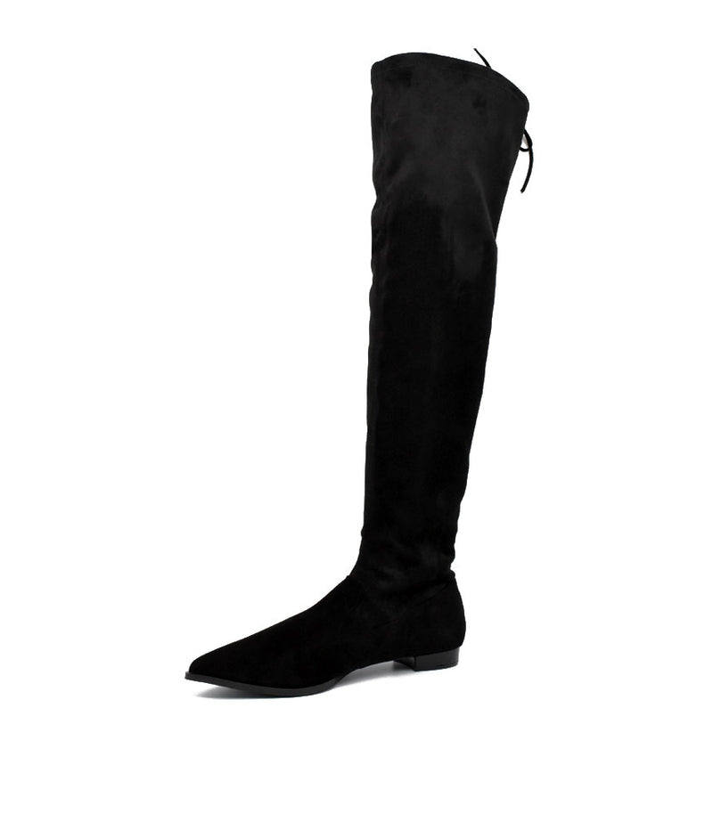 Fabulous Over The Knee Black Suede Boots