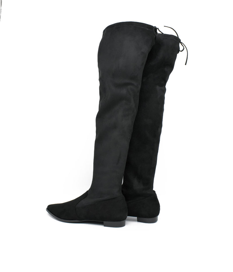 Fabulous Over The Knee Black Suede Boots