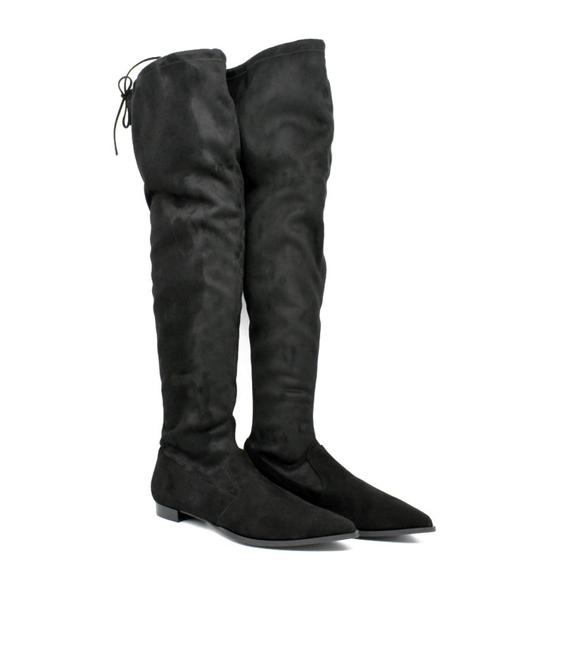 Fabulous Over The Knee Black Suede Boots