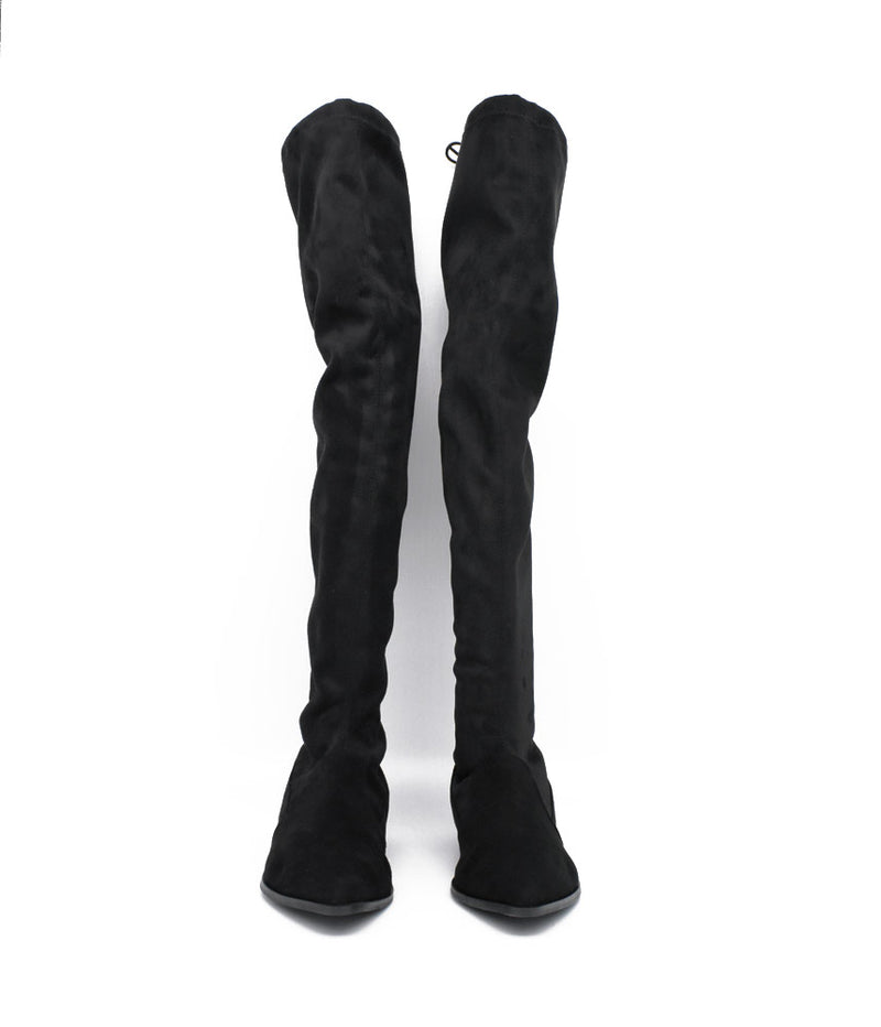 Fabulous Over The Knee Black Suede Boots