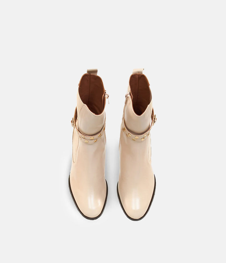 Brenda Zaro Deluxe Tall Beige Ankle Boots