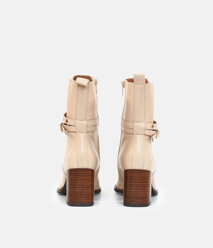 Brenda Zaro Deluxe Tall Beige Ankle Boots