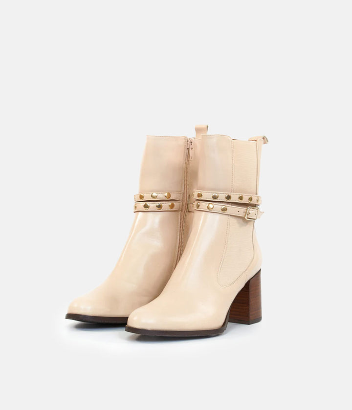 Brenda Zaro Deluxe Tall Beige Ankle Boots