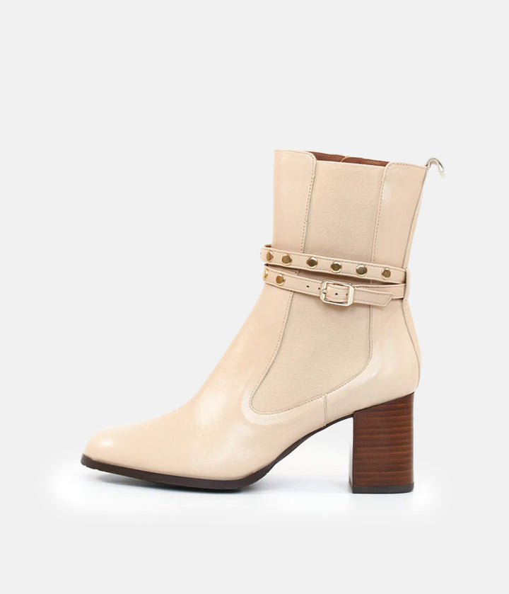 Brenda Zaro Deluxe Tall Beige Ankle Boots