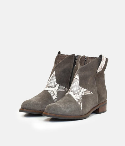 Tall Galls Premium Grey Suede Star Boots