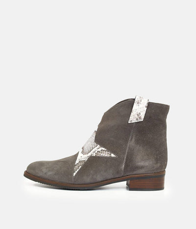 Tall Galls Premium Grey Suede Star Boots