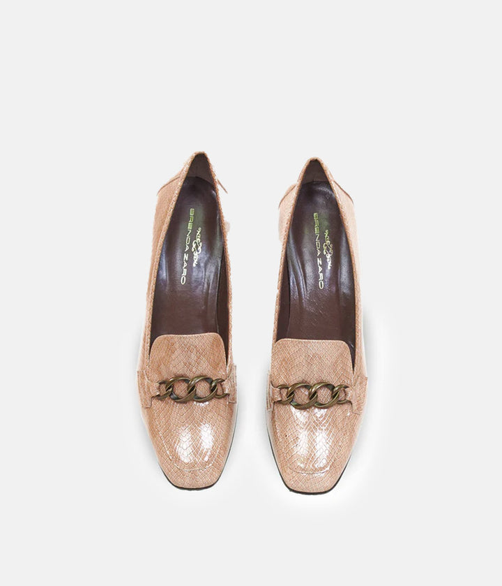 Brenda Zaro Chic Beige Block Heel Loafer