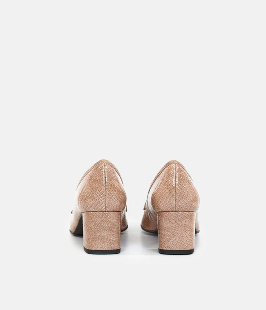 Brenda Zaro Chic Beige Block Heel Loafer