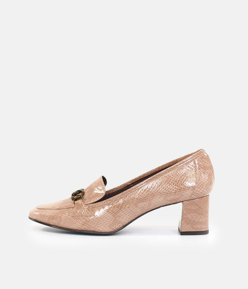 Brenda Zaro Chic Beige Block Heel Loafer