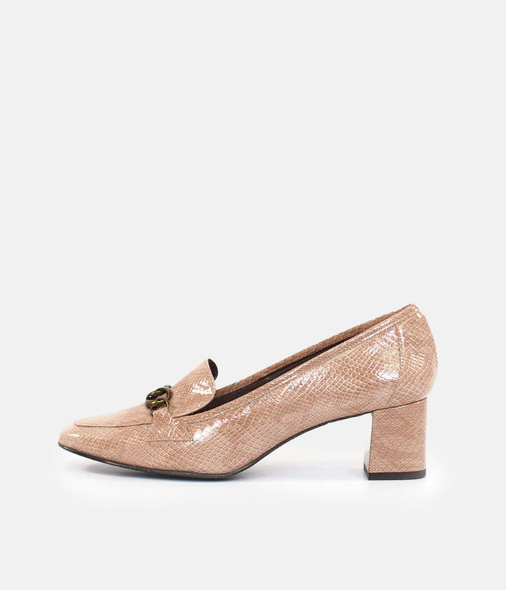 Brenda Zaro Chic Beige Block Heel Loafer