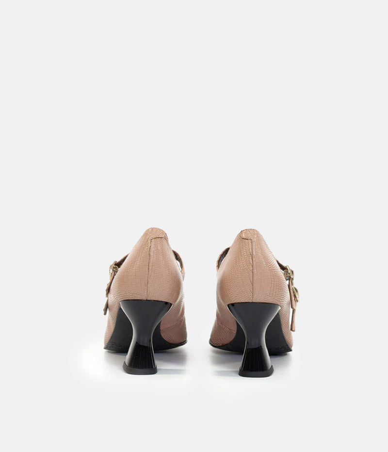 Double Strap Beige Mary Jane Style Shoes