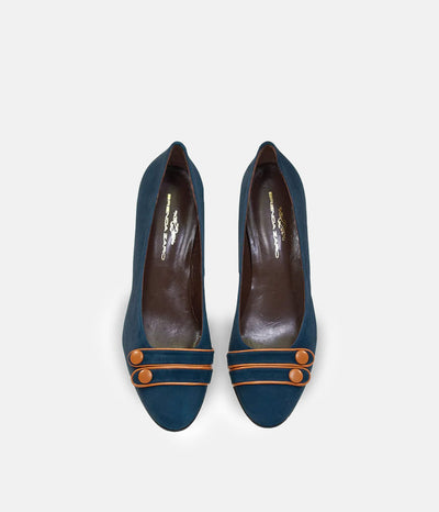 Brenda Zaro Premium Navy Suede Heels