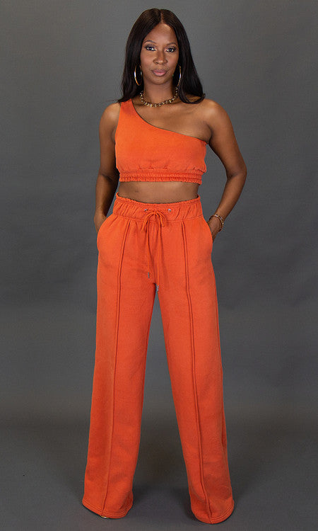 City Vibes One Shoulder Top - Burnt Orange – Tall Size