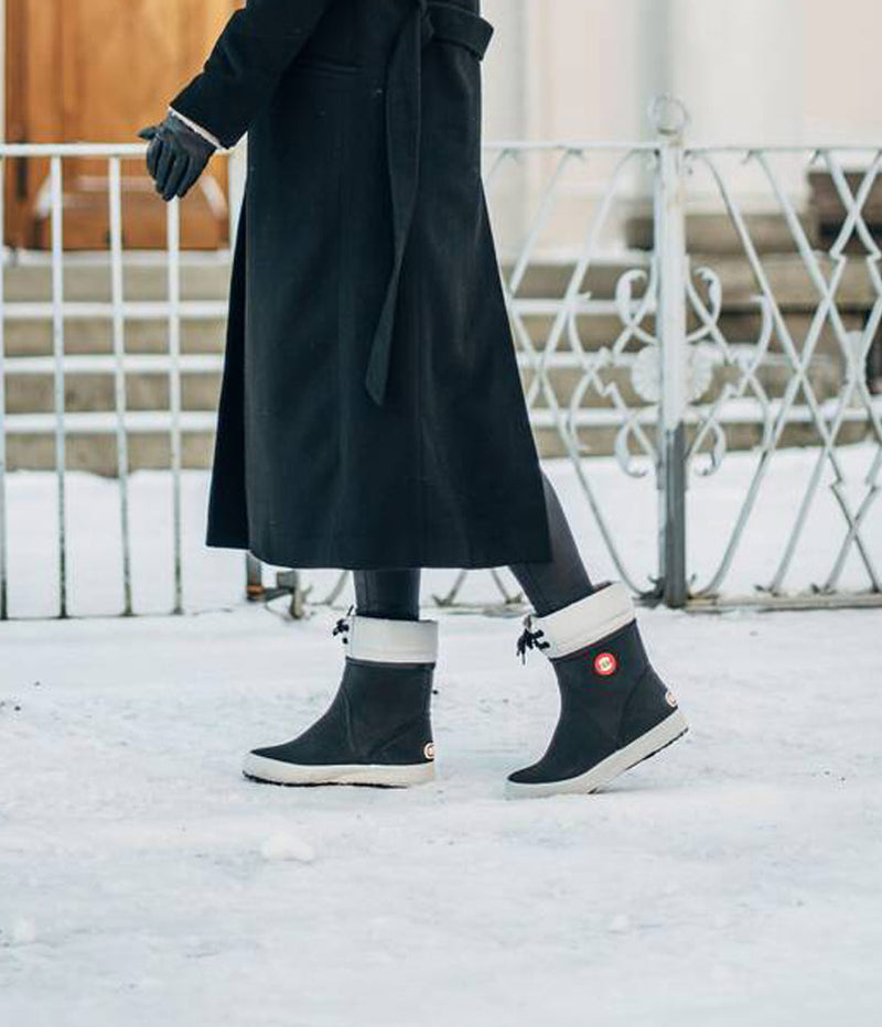 Stylish HAI Black Winter Rubber Boots
