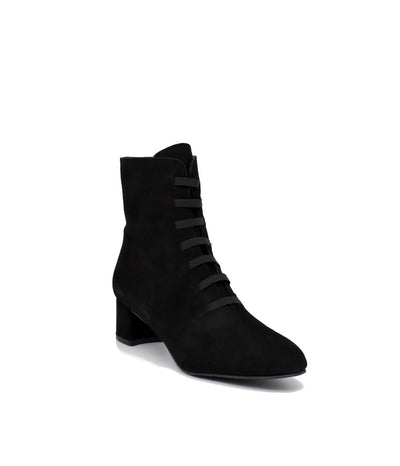 Gorgeous Black Suede Cinderella Ankle Boots