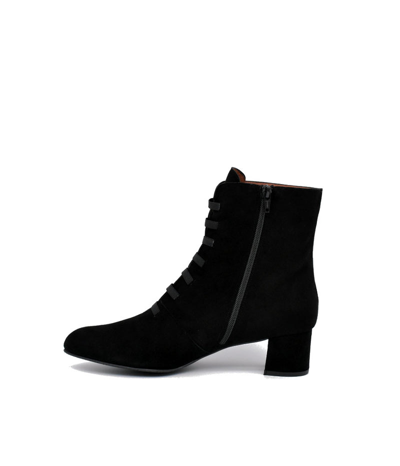 Gorgeous Black Suede Cinderella Ankle Boots