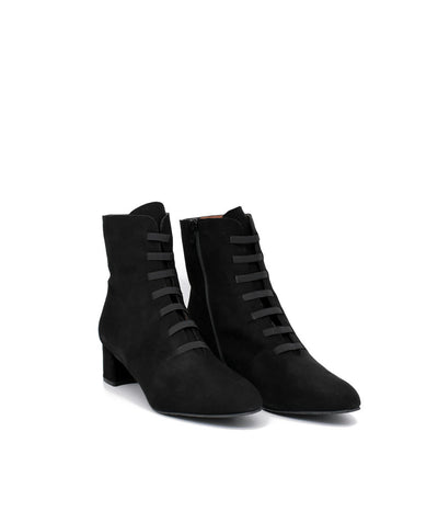 Gorgeous Black Suede Cinderella Ankle Boots