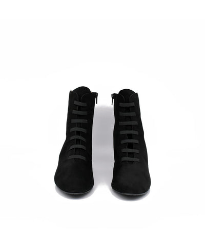 Gorgeous Black Suede Cinderella Ankle Boots