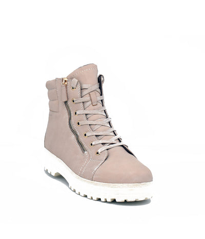 Tamaris Lace Up Ivory Ankle Bootie