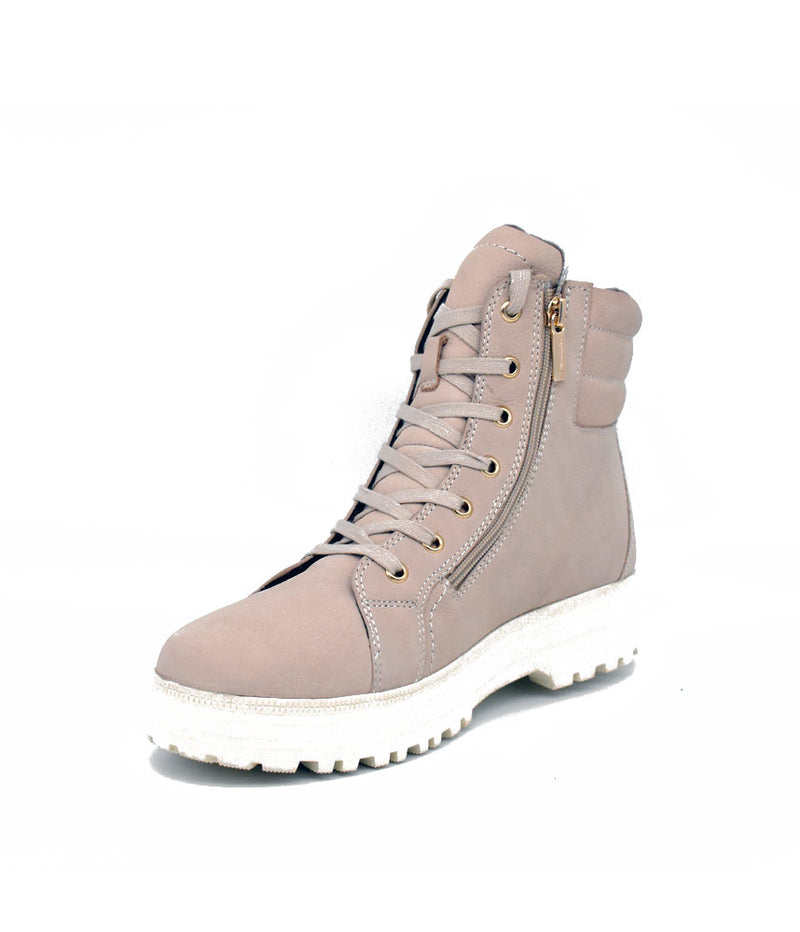 Tamaris Lace Up Ivory Ankle Bootie