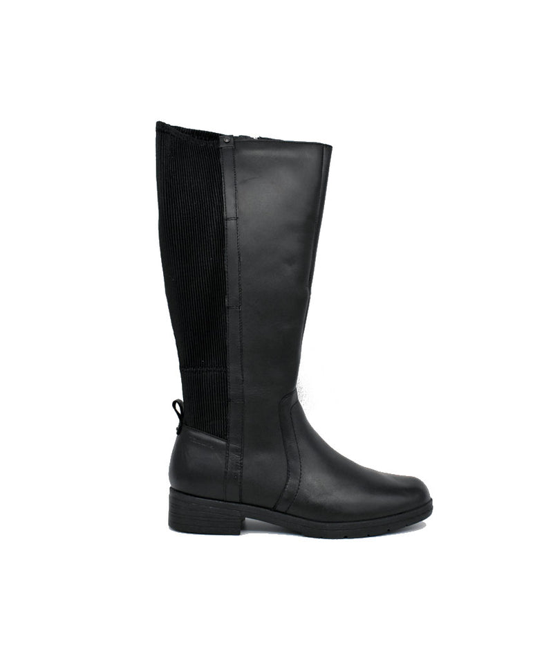 Tamaris Versatile Black Leather Knee High Boots