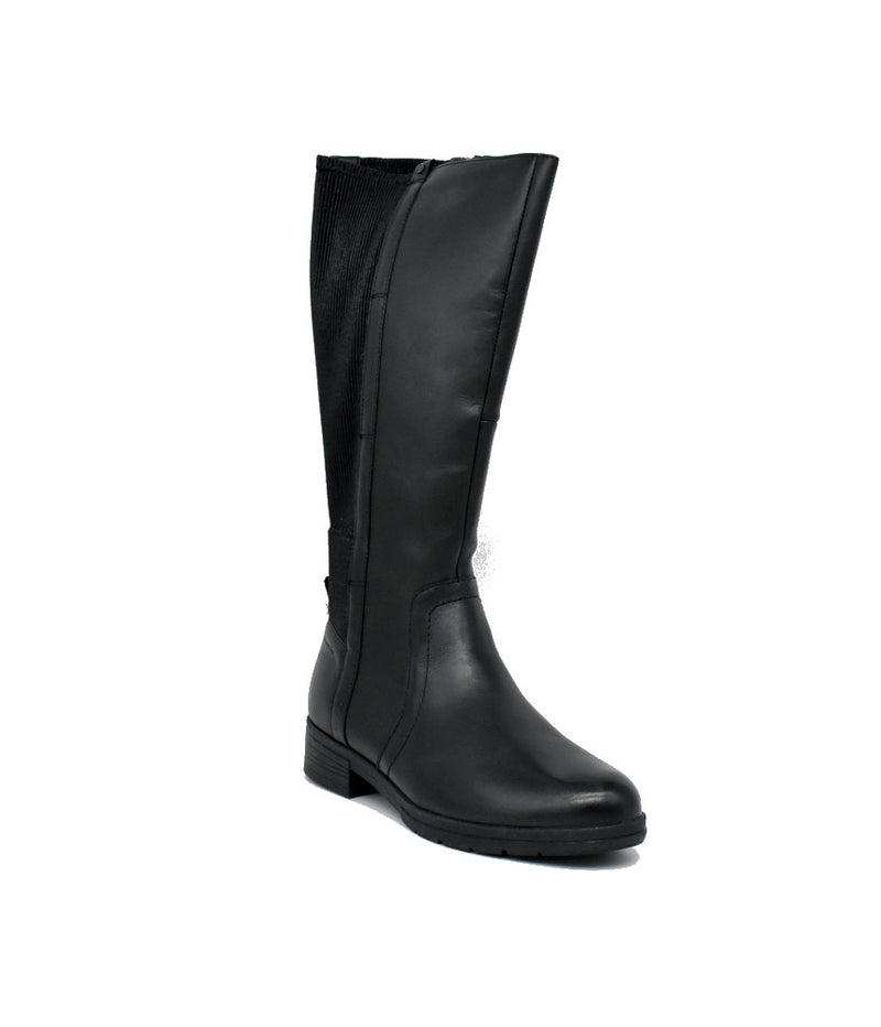 Tamaris Versatile Black Leather Knee High Boots