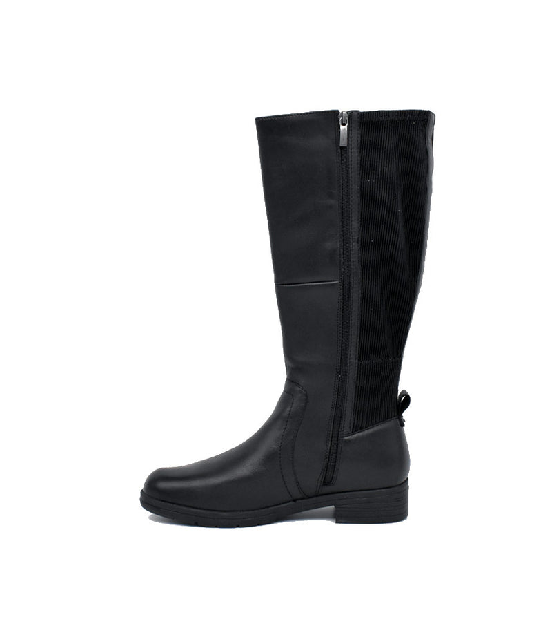 Tamaris Versatile Black Leather Knee High Boots