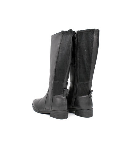 Tamaris Versatile Black Leather Knee High Boots