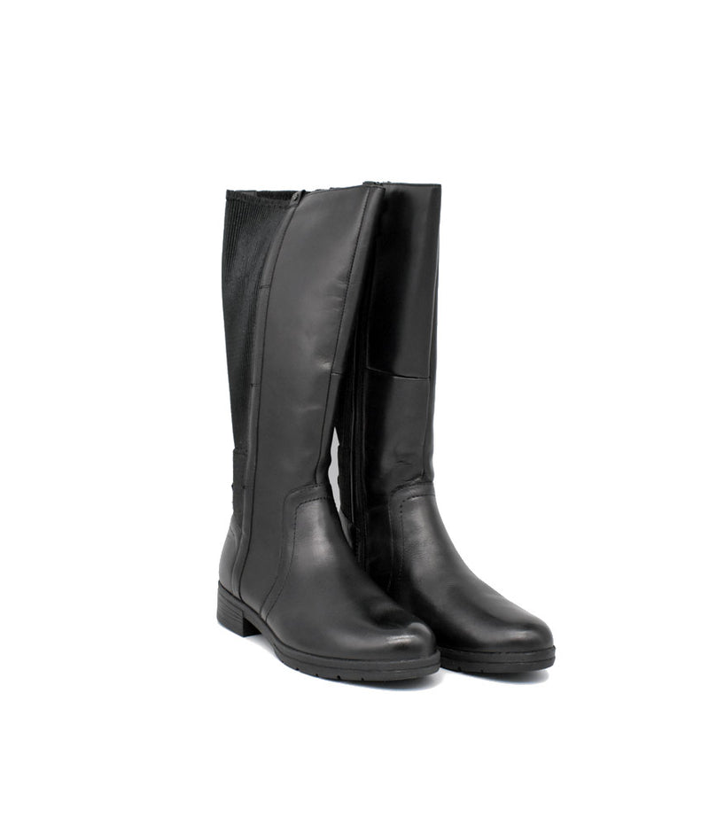 Tamaris Versatile Black Leather Knee High Boots