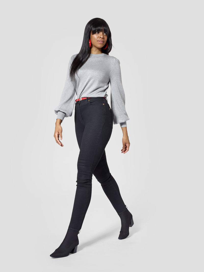 Tall Grey Puff Sleeve Sweater | Tall Sweater | Tall Size