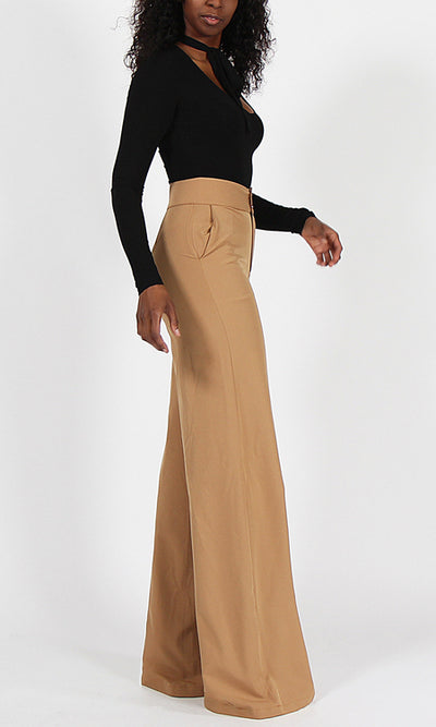 Double Button Pants - Tan