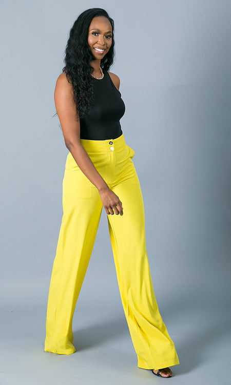 Double Button Pants - Yellow
