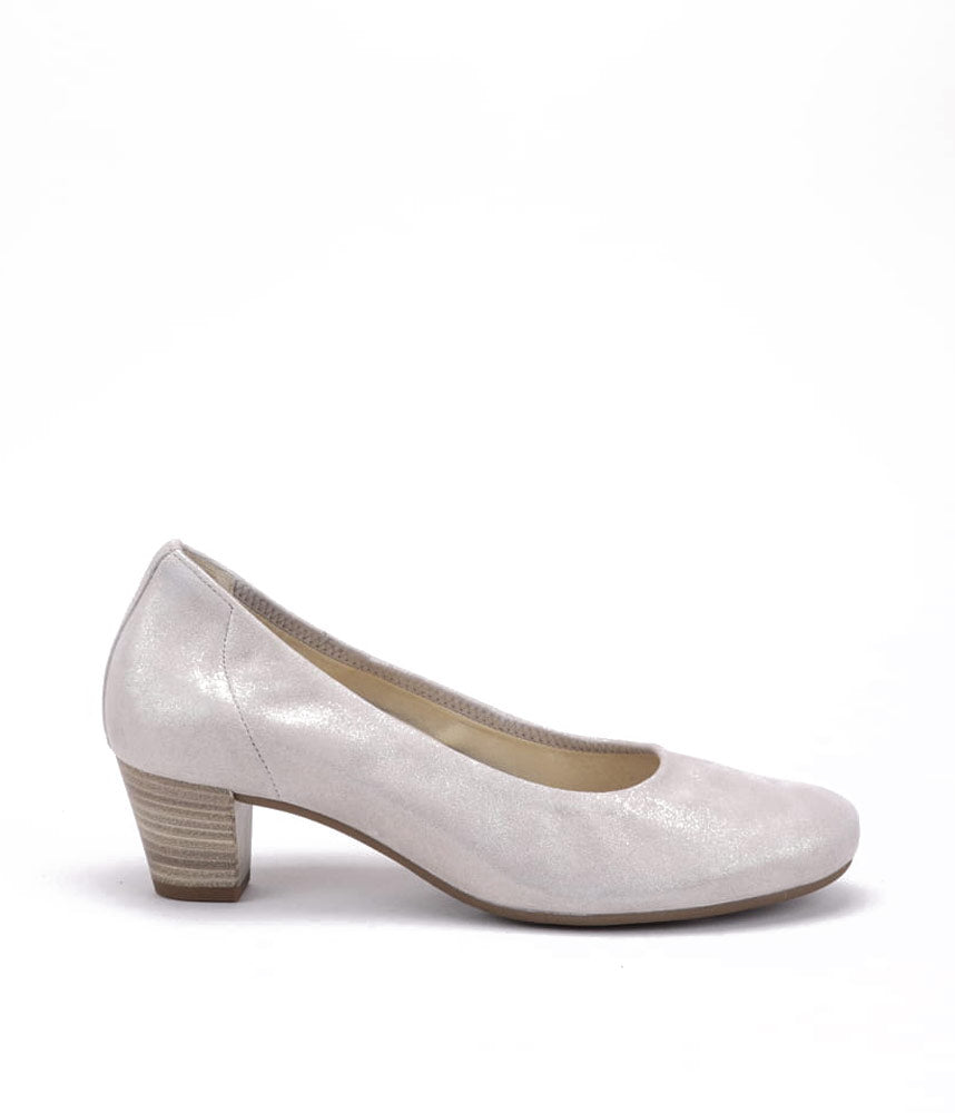 Gabor Dressy Metallic Beige Wide Fit Heels