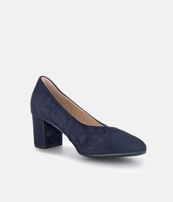 Gabor Classic Atlantic Navy Suede Block Heels