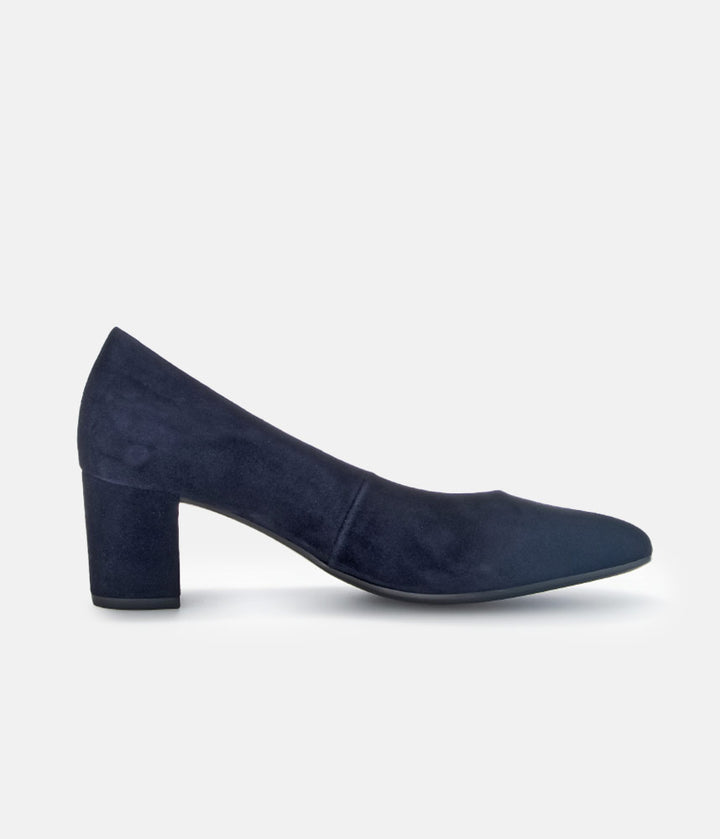 Gabor Classic Atlantic Navy Suede Block Heels