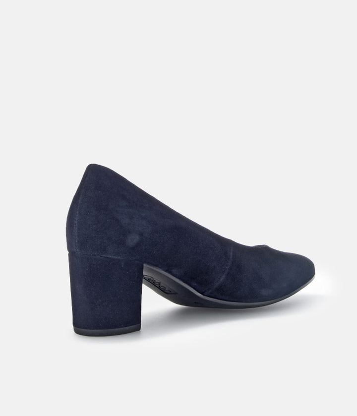 Gabor Classic Atlantic Navy Suede Block Heels