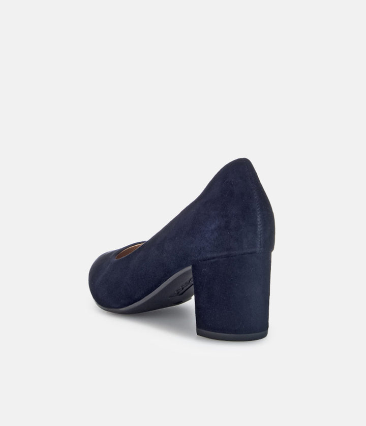 Gabor Classic Atlantic Navy Suede Block Heels