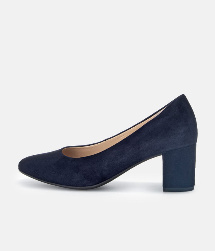 Gabor Classic Atlantic Navy Suede Block Heels