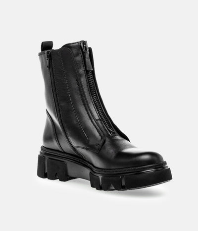 Gabor Funky Black Front Zip Ankle Boots