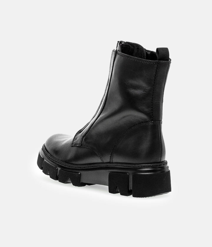 Gabor Funky Black Front Zip Ankle Boots
